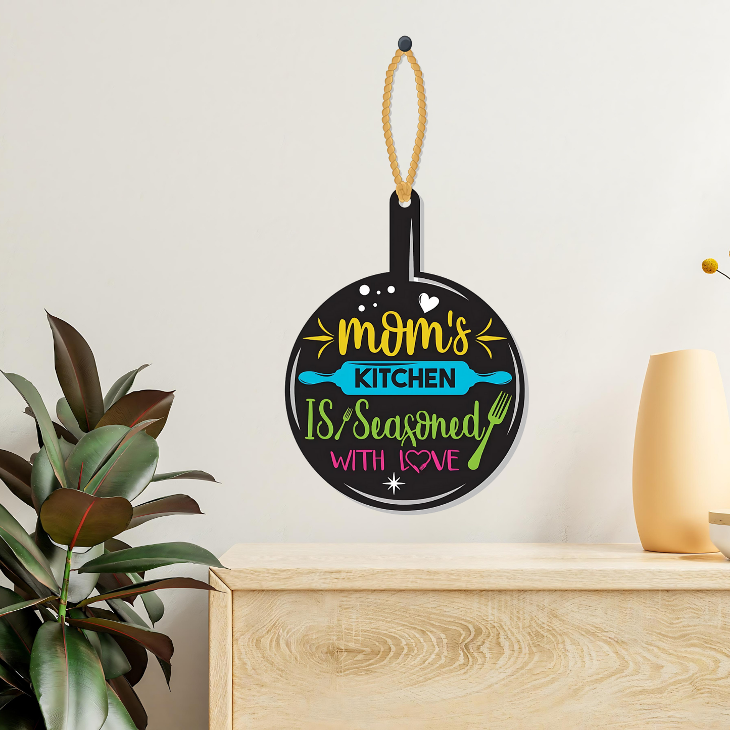 GiftShala Funky Kitchen Wall Hanging | Size 5*5 inch