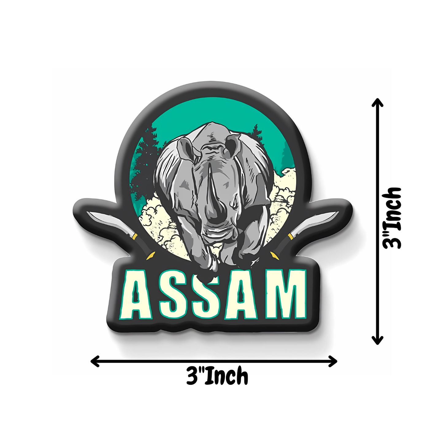 GiftShala Assam State Fridge Magnet | Size 3*3 inch