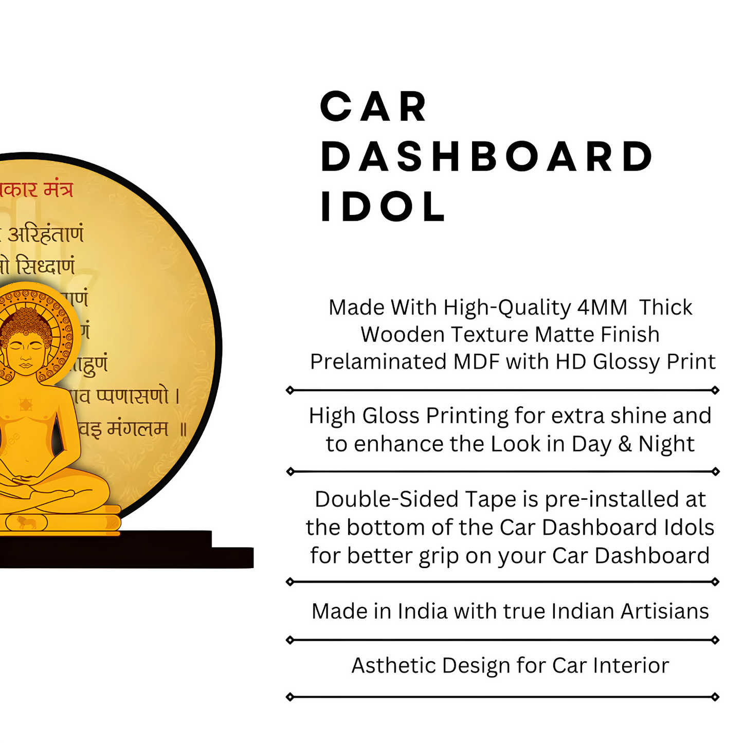 GiftShala Mahavir Swami Murti Idol for Car Dashboard | Size 5 inch (approx)