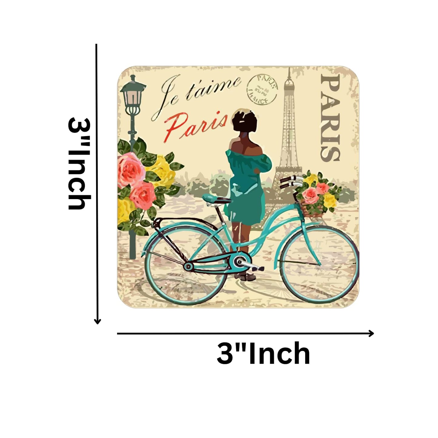 GiftShala Paris Fridge Magnet | Size 3*3 inch