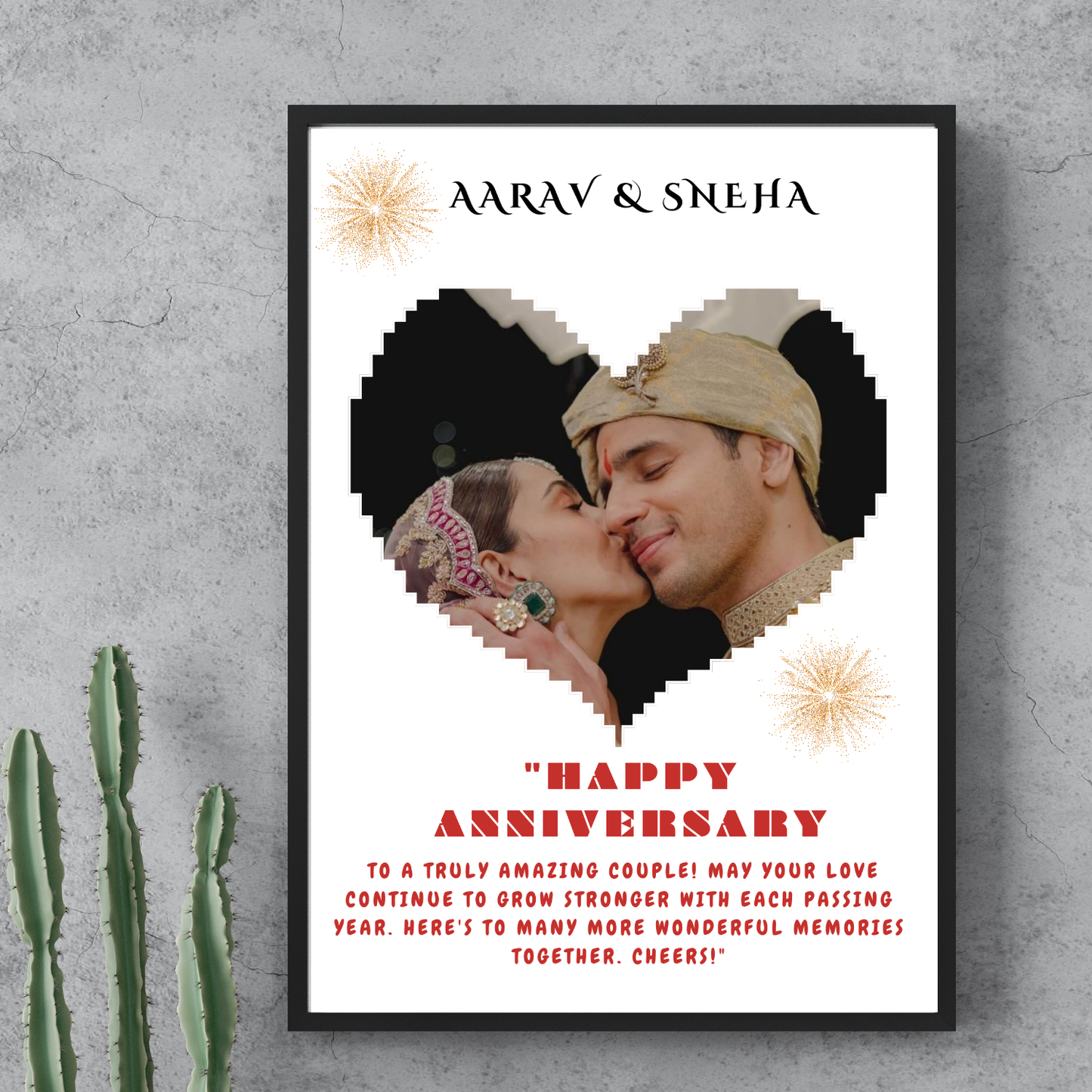 GiftShala Personalized Happy Anniversary Photo Frame | Size A4