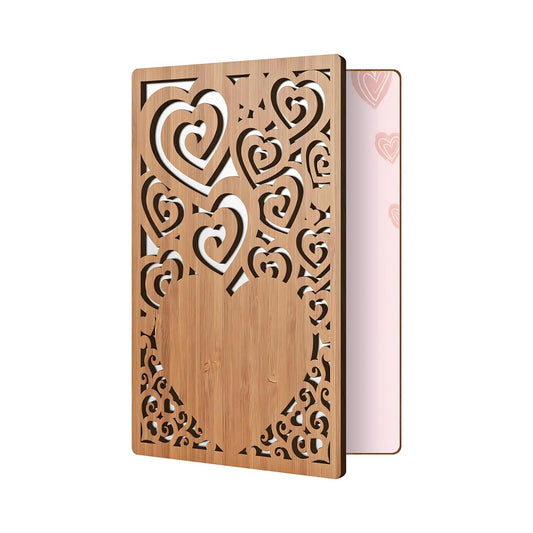 GiftShala Love & Anniversary Wooden Card | Size 6*4.2 Inches