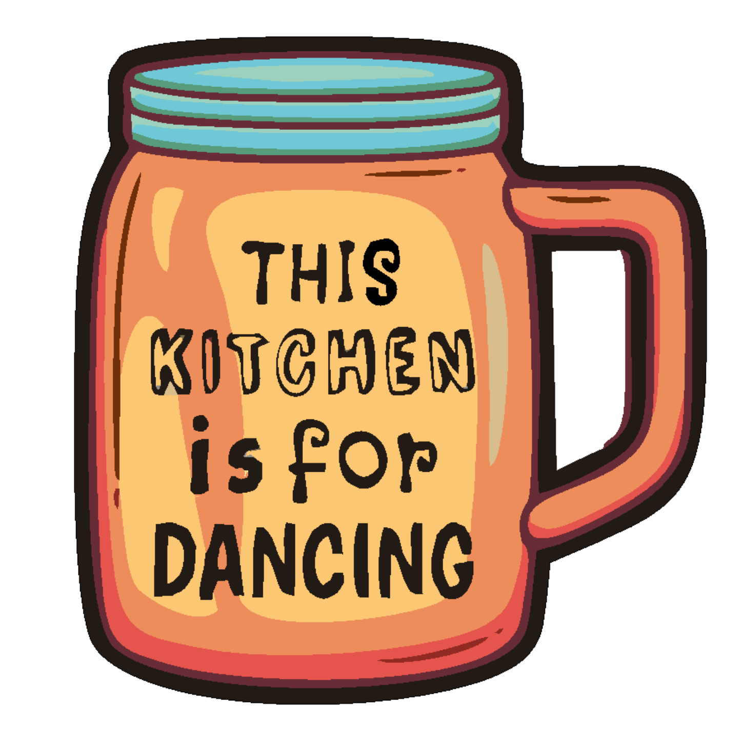 GiftShala This Kitchen is For Dancing Fridge Magnet | Size 3*3 inch