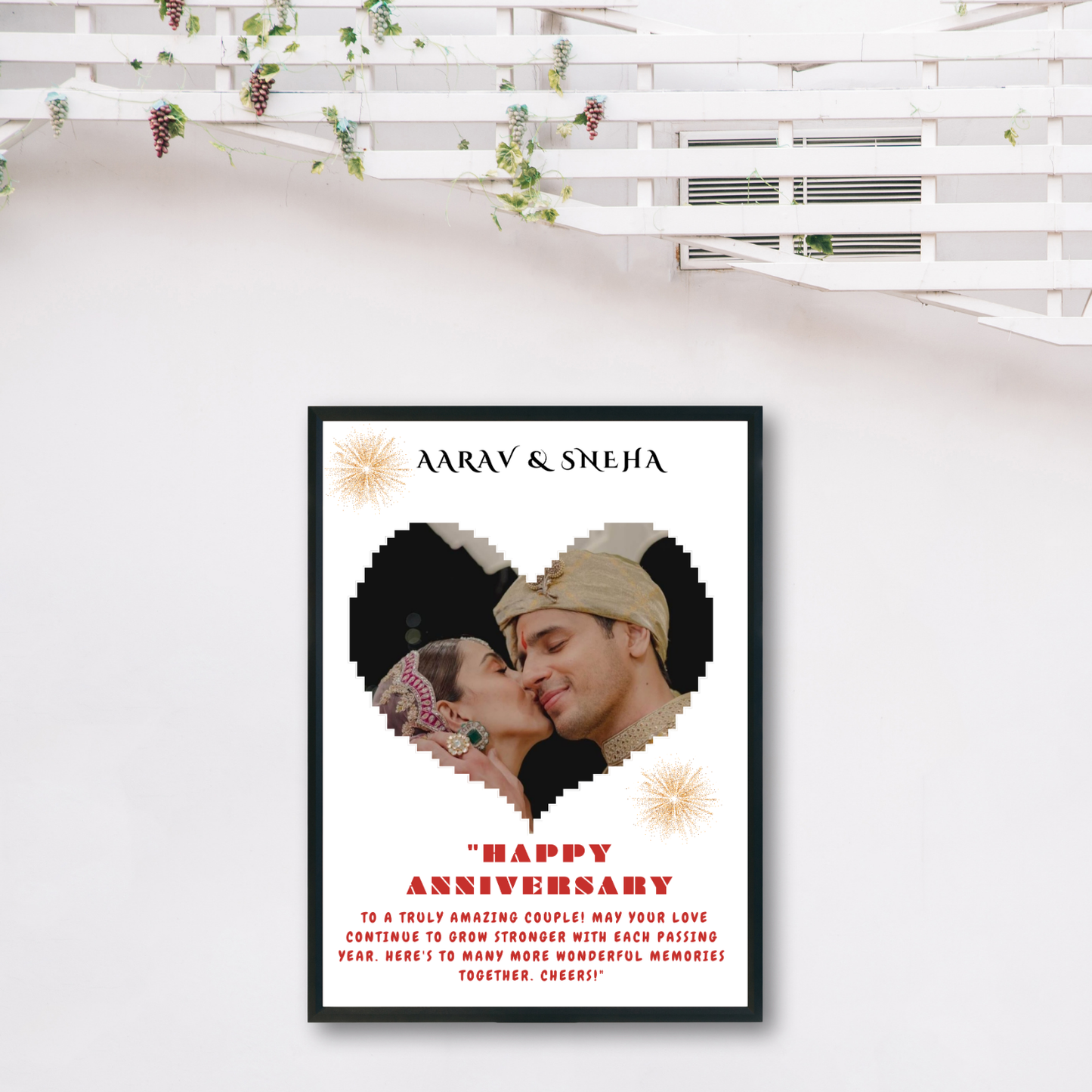 GiftShala Personalized Happy Anniversary Photo Frame | Size A4