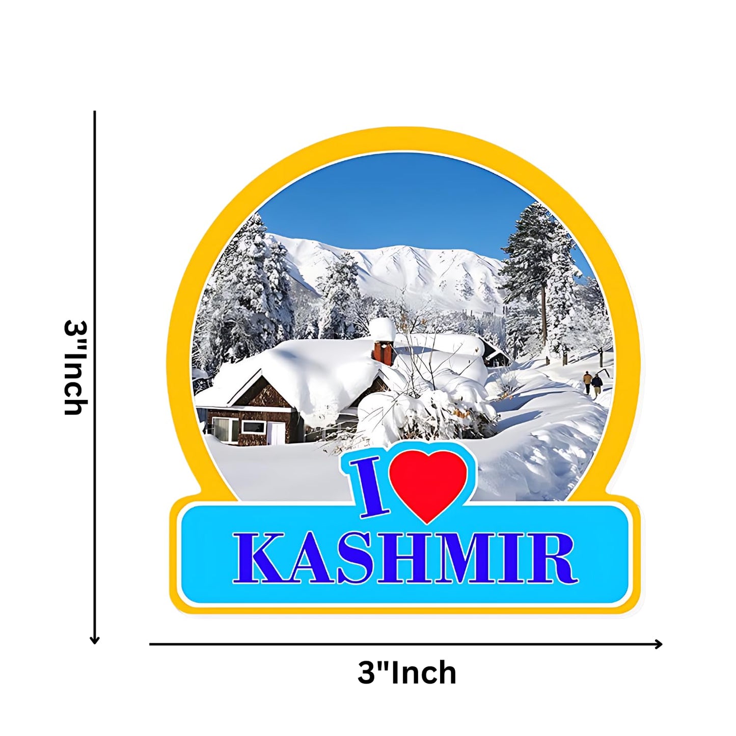 GiftShala Wooden Kashmir Souvenir Fridge Magnet | Size 3*3 inch