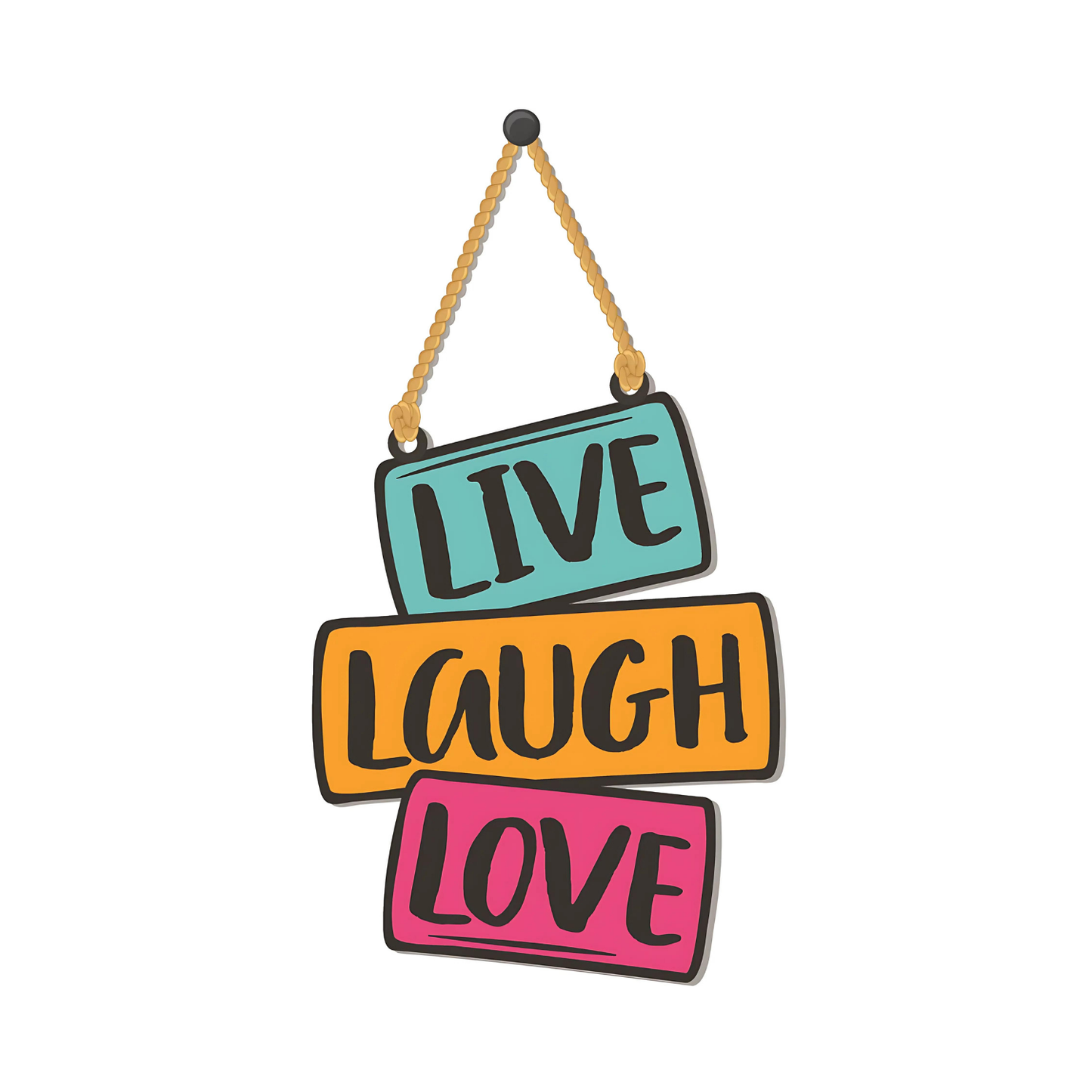 GiftShala Funky Live Laugh Love Wall Hanging | Size 5*5 inch