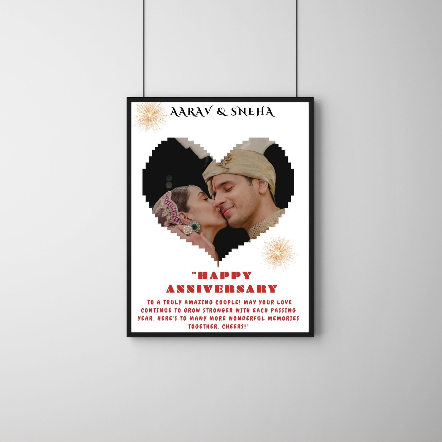 GiftShala Personalized Happy Anniversary Photo Frame | Size A4