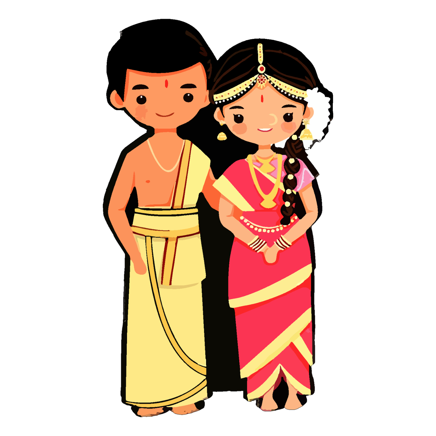 GiftShala South Indian Couple Fridge Magnet | Size 3*3 inch