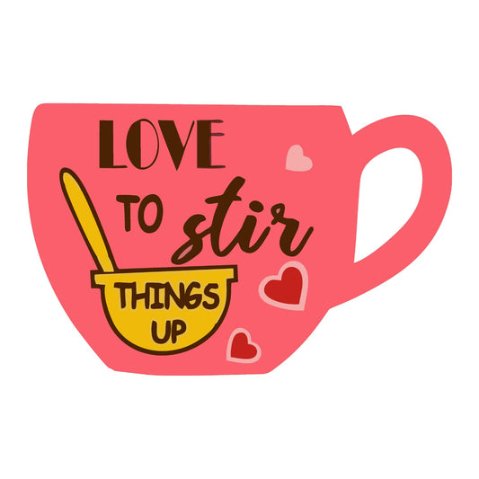 GiftShala Wooden Love to Stir Things Up Fridge Magnet | Size 3*3 inch