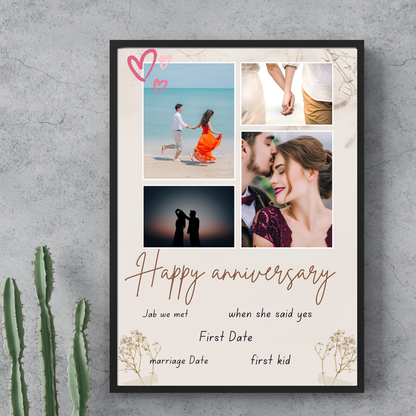 GiftShala Personalized Anniversary Photo Frame | Size A4