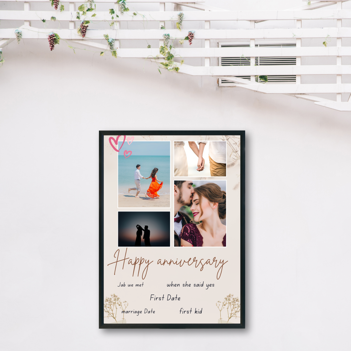 GiftShala Personalized Anniversary Photo Frame | Size A4