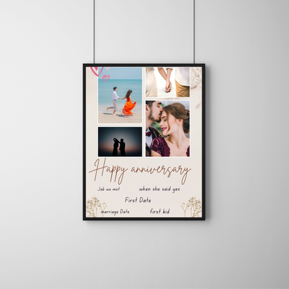 GiftShala Personalized Anniversary Photo Frame | Size A4