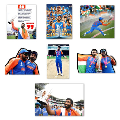 GiftShala World Cup 2024 Winning Moment Fridge Magnet | Size 3*3 inch | Set of 7