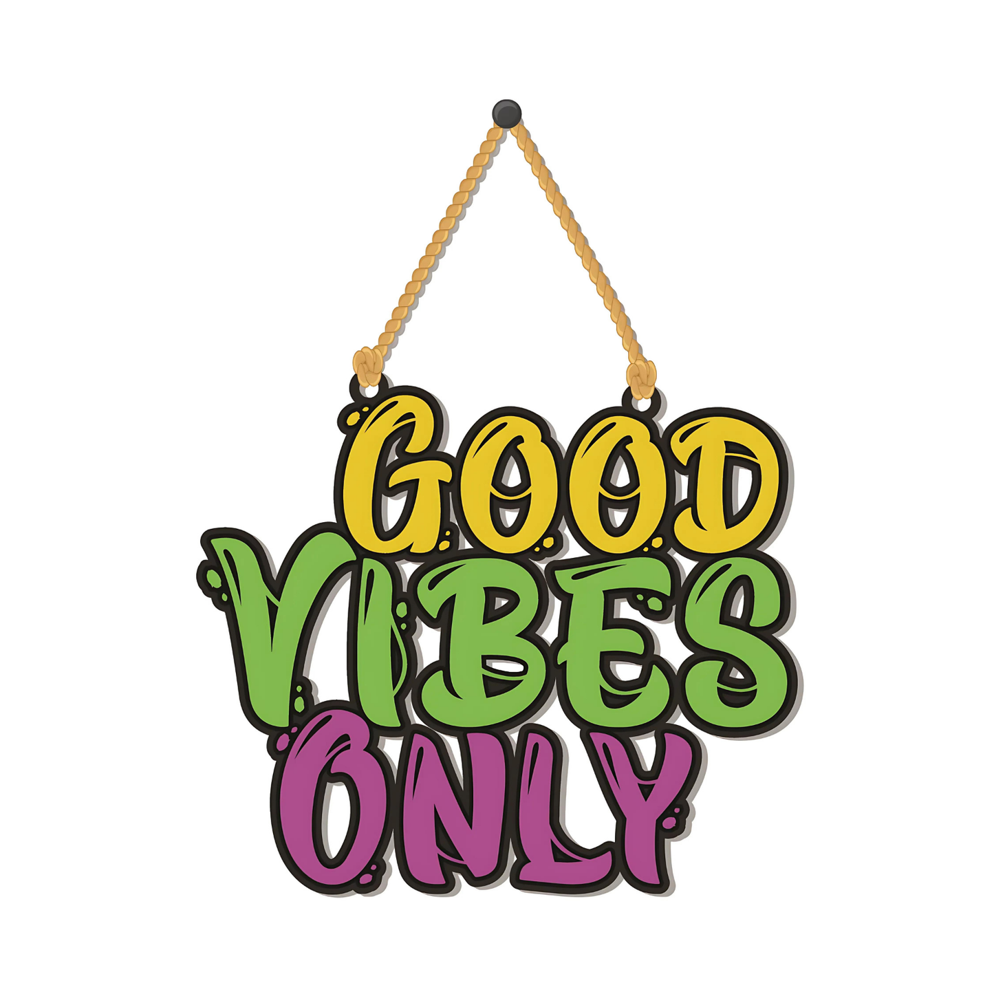 GiftShala Funky Good Vibes Only Wall Hanging | Size 5*5 inch