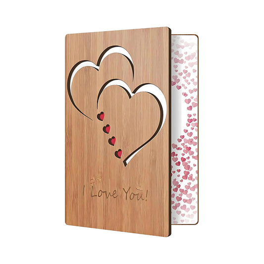 GiftShala Love & Anniversary Wooden Card | Size 6*4.2 Inches