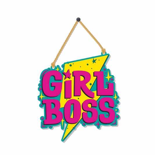 GiftShala Funky Girl Boss Wall Hanging | Size 5*5 inch