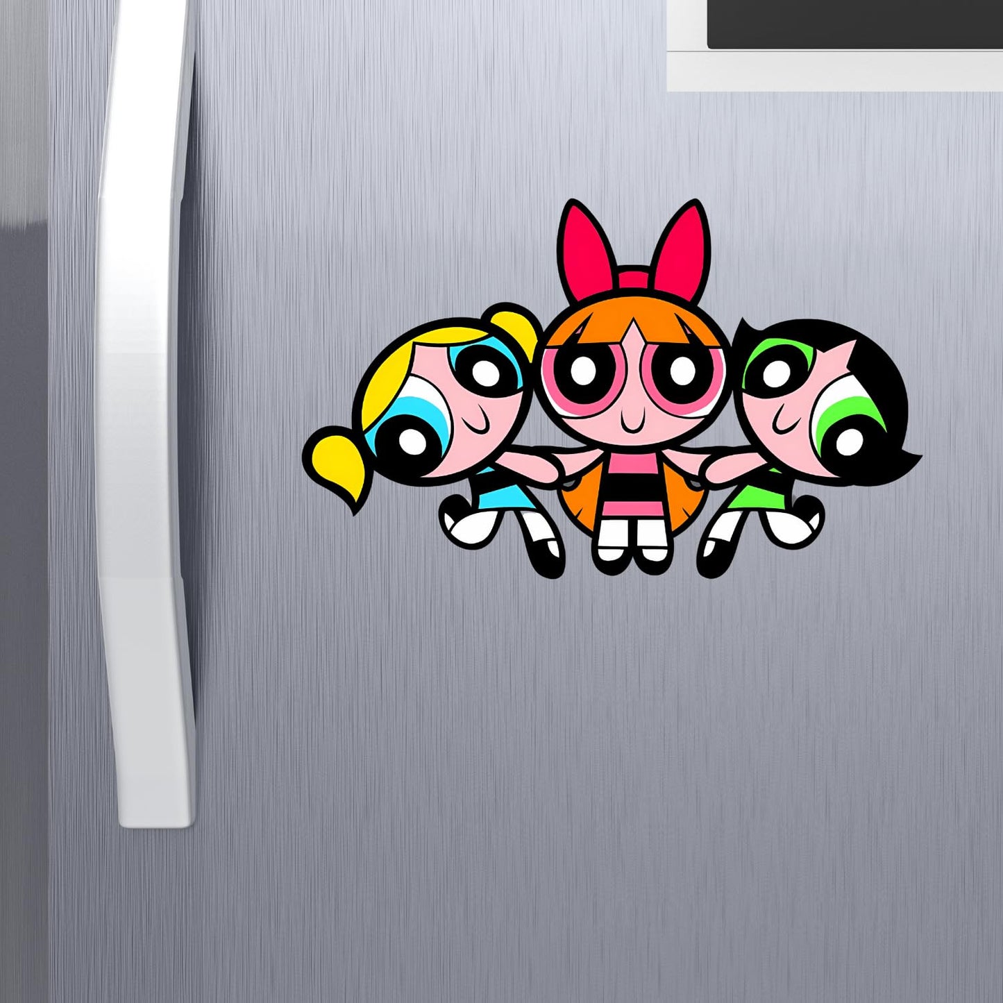 GiftShala Wooden Powerpuff Girls Cartoon Fridge Magnet | Size 3*3 inch