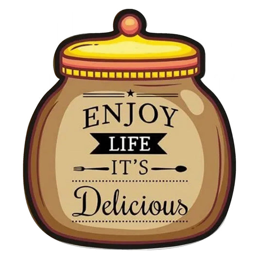 GiftShala Wooden Enjoy Life It's Delicious Quote Fridge Magnet | Size 3*3 inch