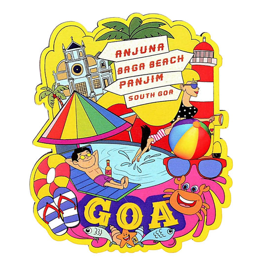 GiftShala Wooden Goa Souvenir Fridge Magnet | Size 3*3 inch