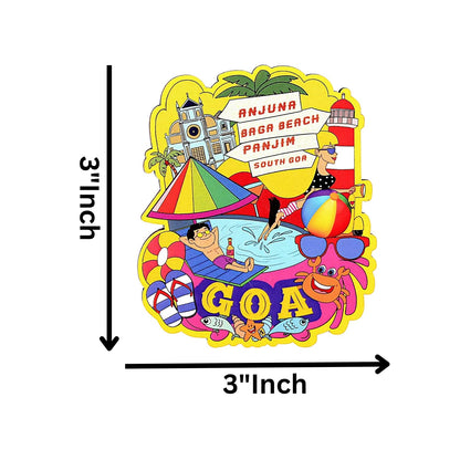 GiftShala Wooden Goa Souvenir Fridge Magnet | Size 3*3 inch