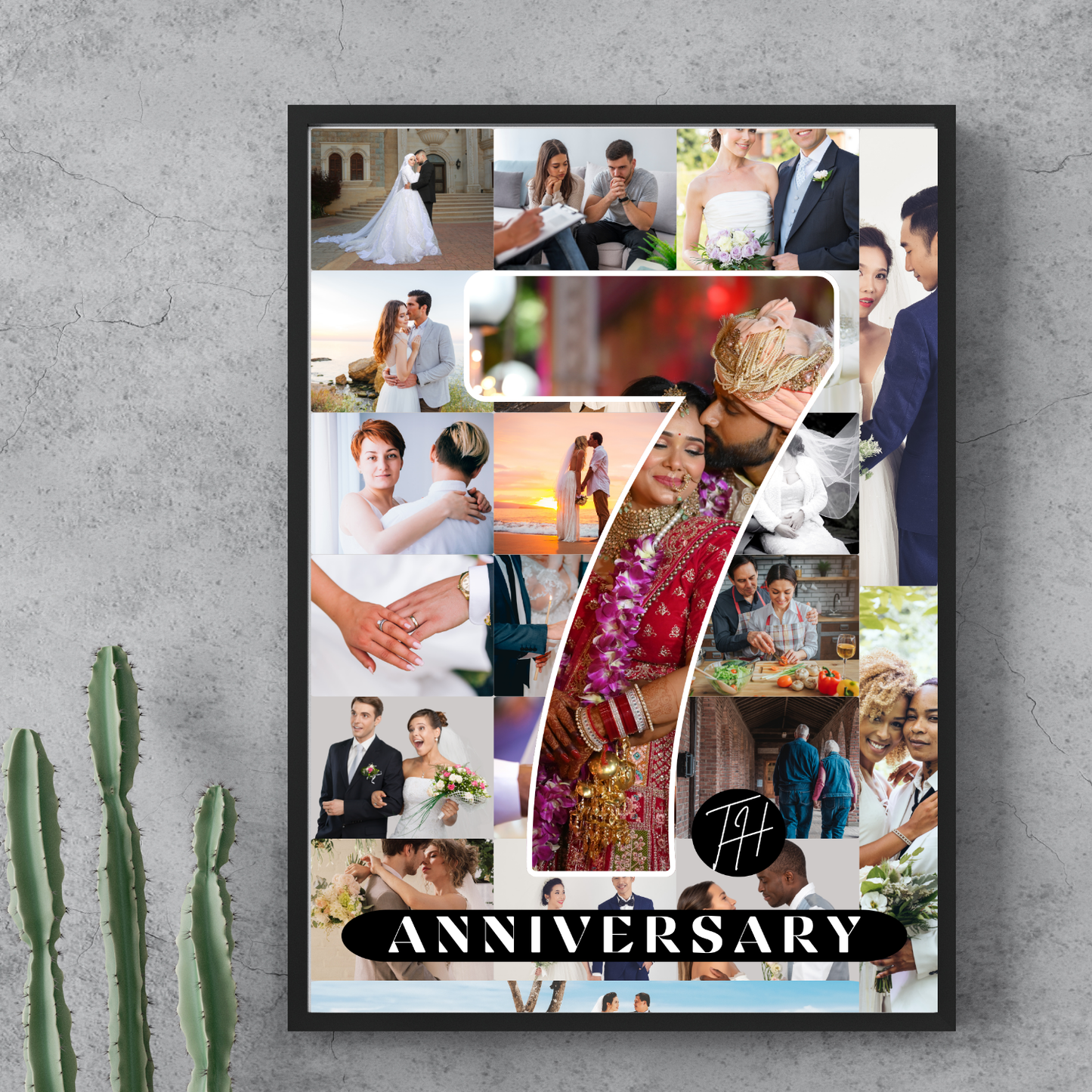 GiftShala Happy Anniversary Wall Mount Photo Frame | Size A4