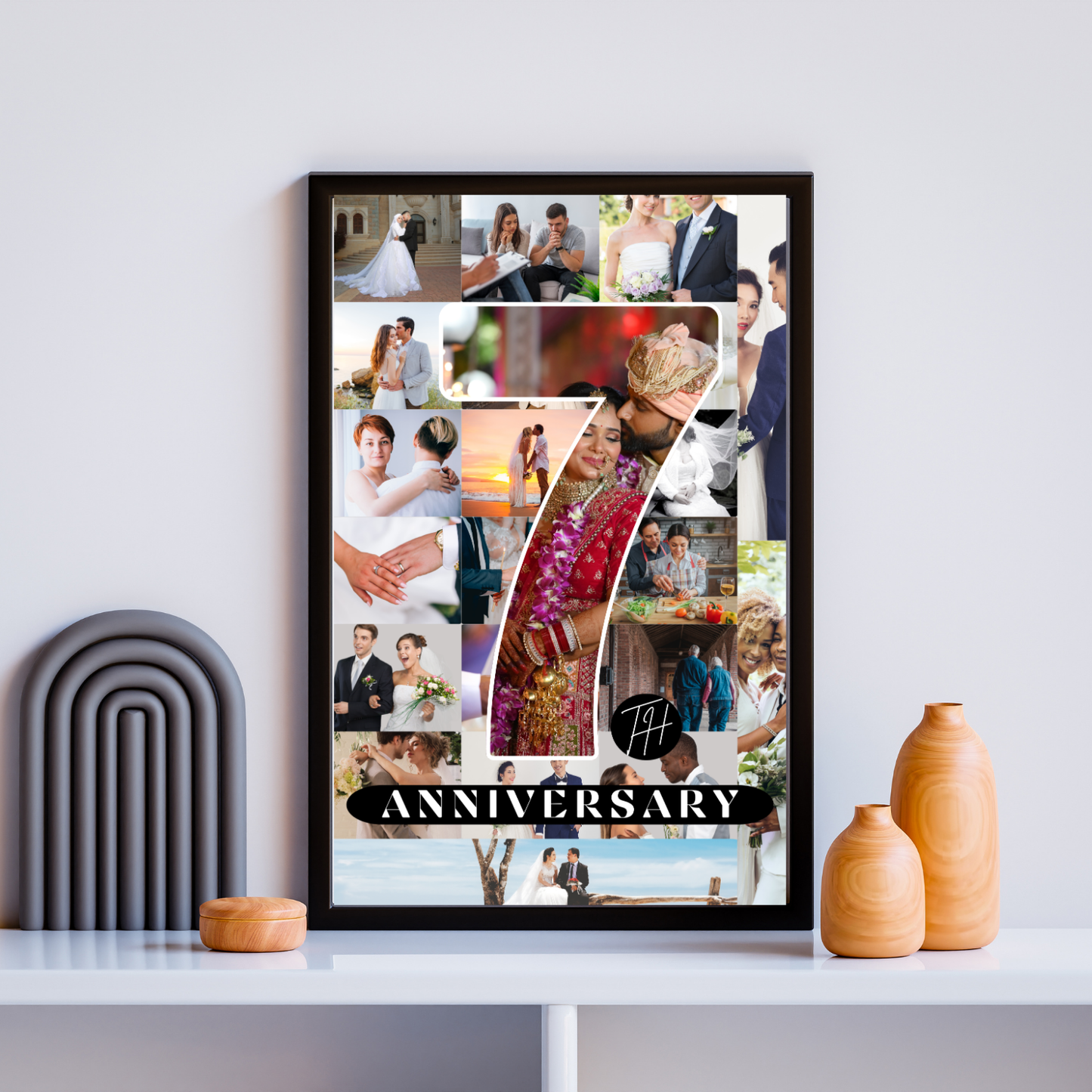 GiftShala Happy Anniversary Wall Mount Photo Frame | Size A4