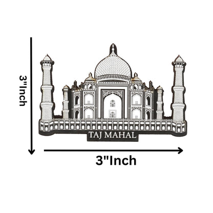 GiftShala Wooden Taj Mahal Theme Fridge Magnet | Size 3*3 inch