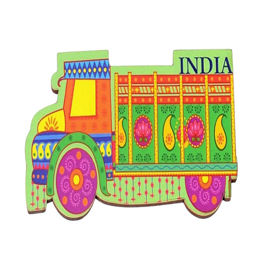 GiftShala Wooden Truck Theme Fridge Magnet | Size 3*3 inch