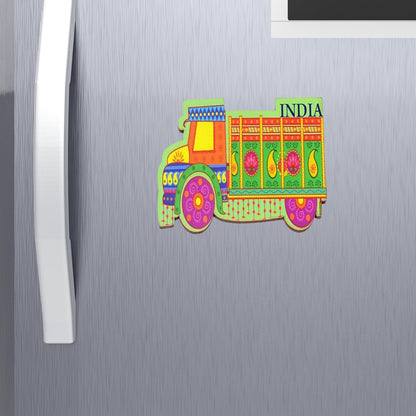 GiftShala Wooden Truck Theme Fridge Magnet | Size 3*3 inch