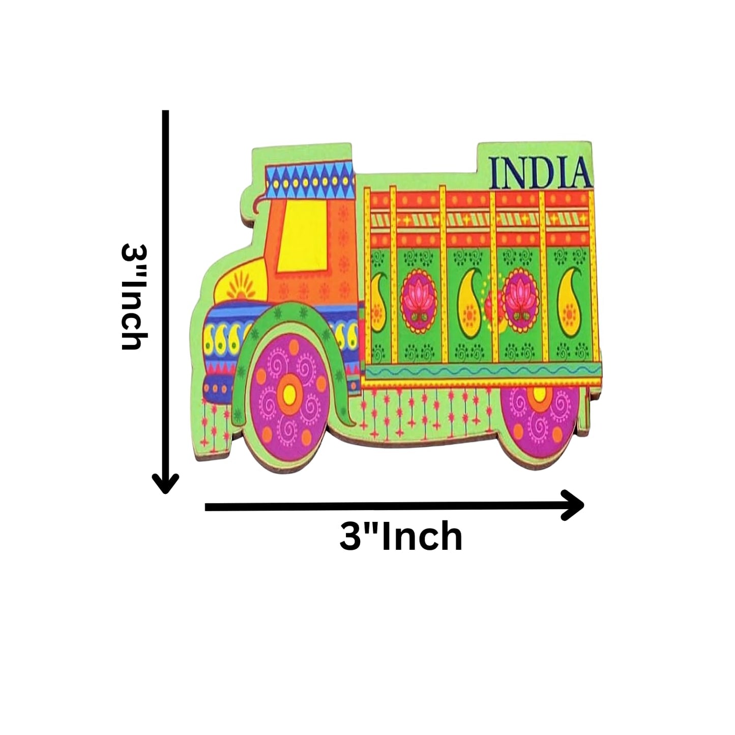 GiftShala Wooden Truck Theme Fridge Magnet | Size 3*3 inch