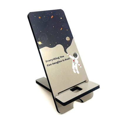 GiftShala Stargazer Printed Design Wooden Table Mount Mobile Stand | Size 7*3*4 inch