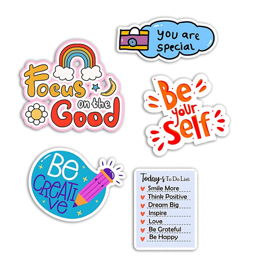 GiftShala Wooden Self-Love Quotes Fridge Magnet | Size 3*3 inch | Set of 5