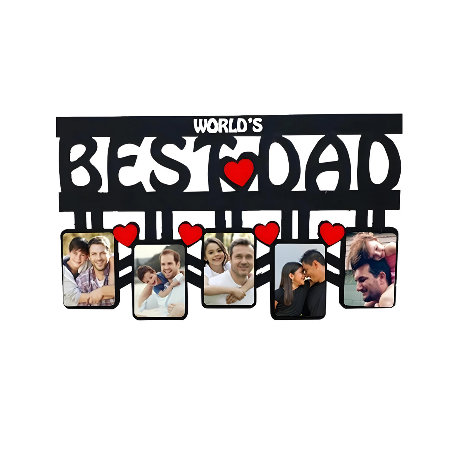 GiftShala Best Dad Customized Wooden Wall Photo Frame | Size 12*18 inch