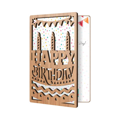 GiftShala Happy Birthday Wooden Card | Size 6*4.2 Inches