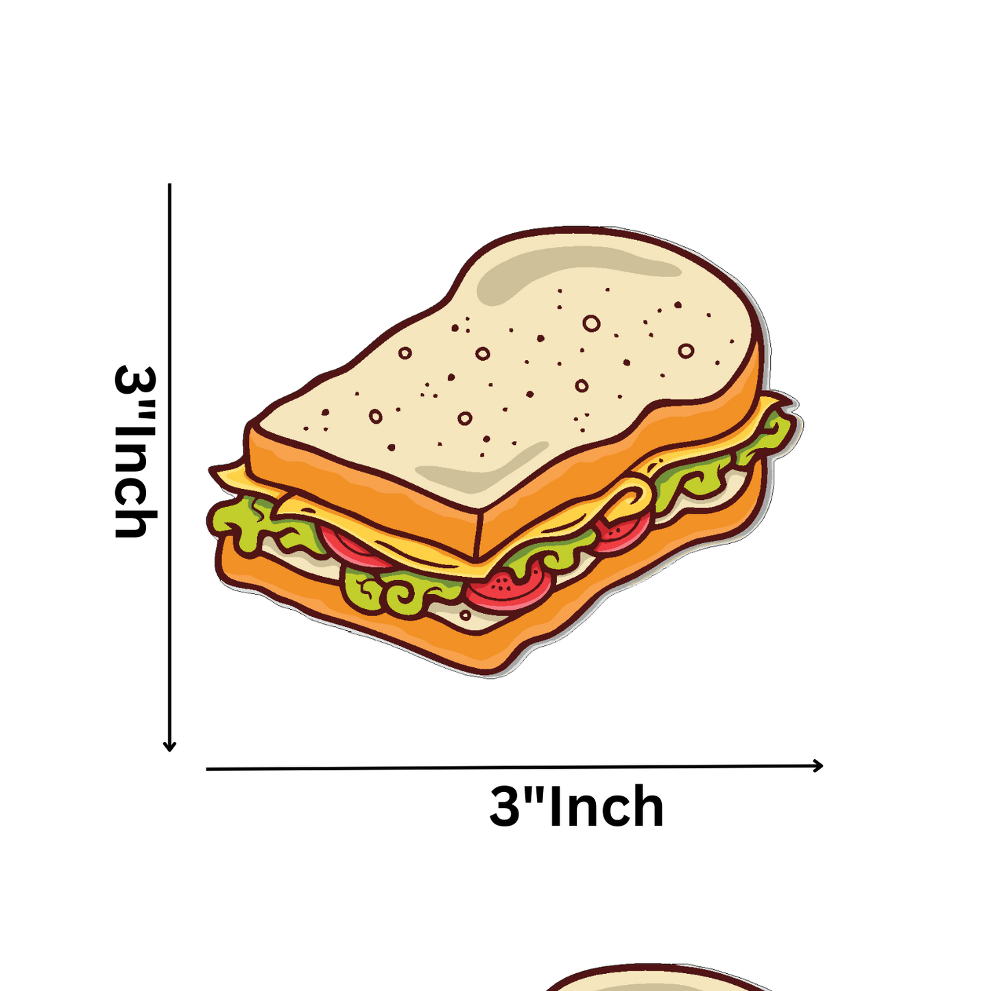 GiftShala Sandwich Fridge Magnet | Size 3*3 inch