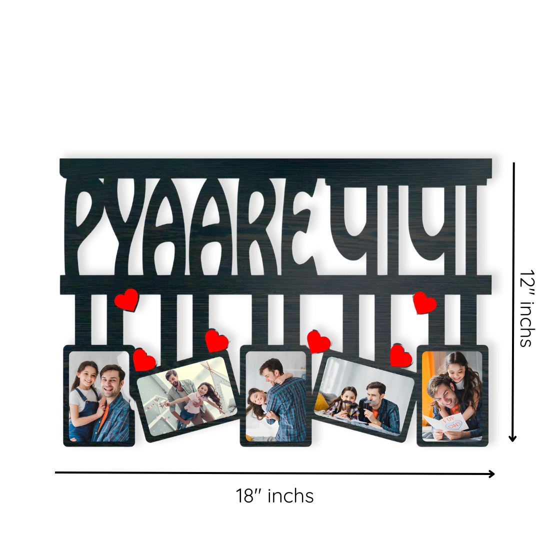 GiftShala Pyare Papa Customized Wooden Wall Photo Frame | Size 12*18 inch