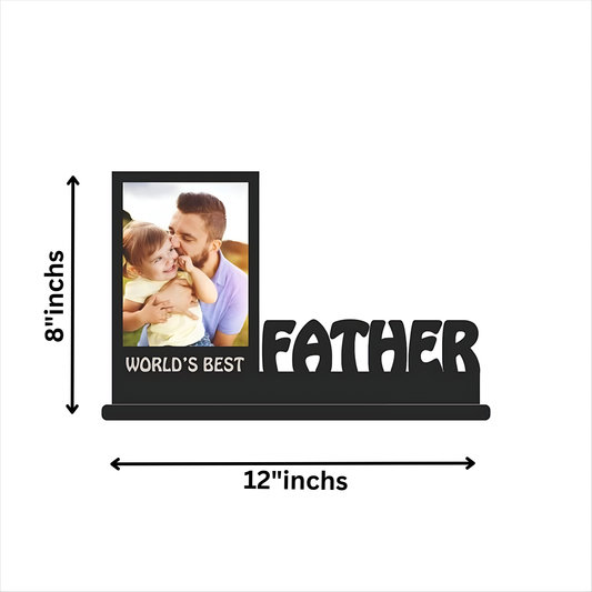 GiftShala World's Best Father Wooden Table Top | Size 12*8 inch