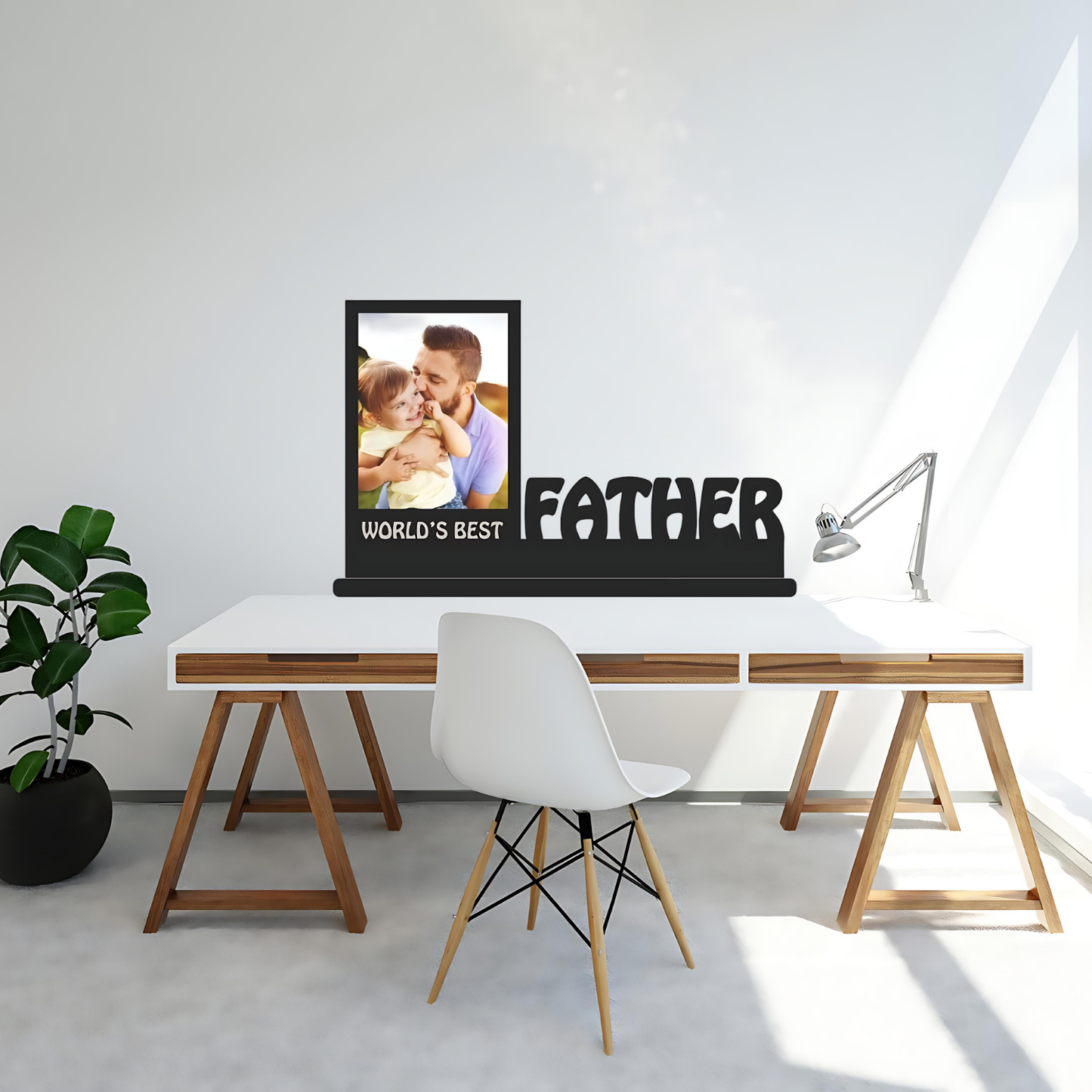 GiftShala World's Best Father Wooden Table Top | Size 12*8 inch