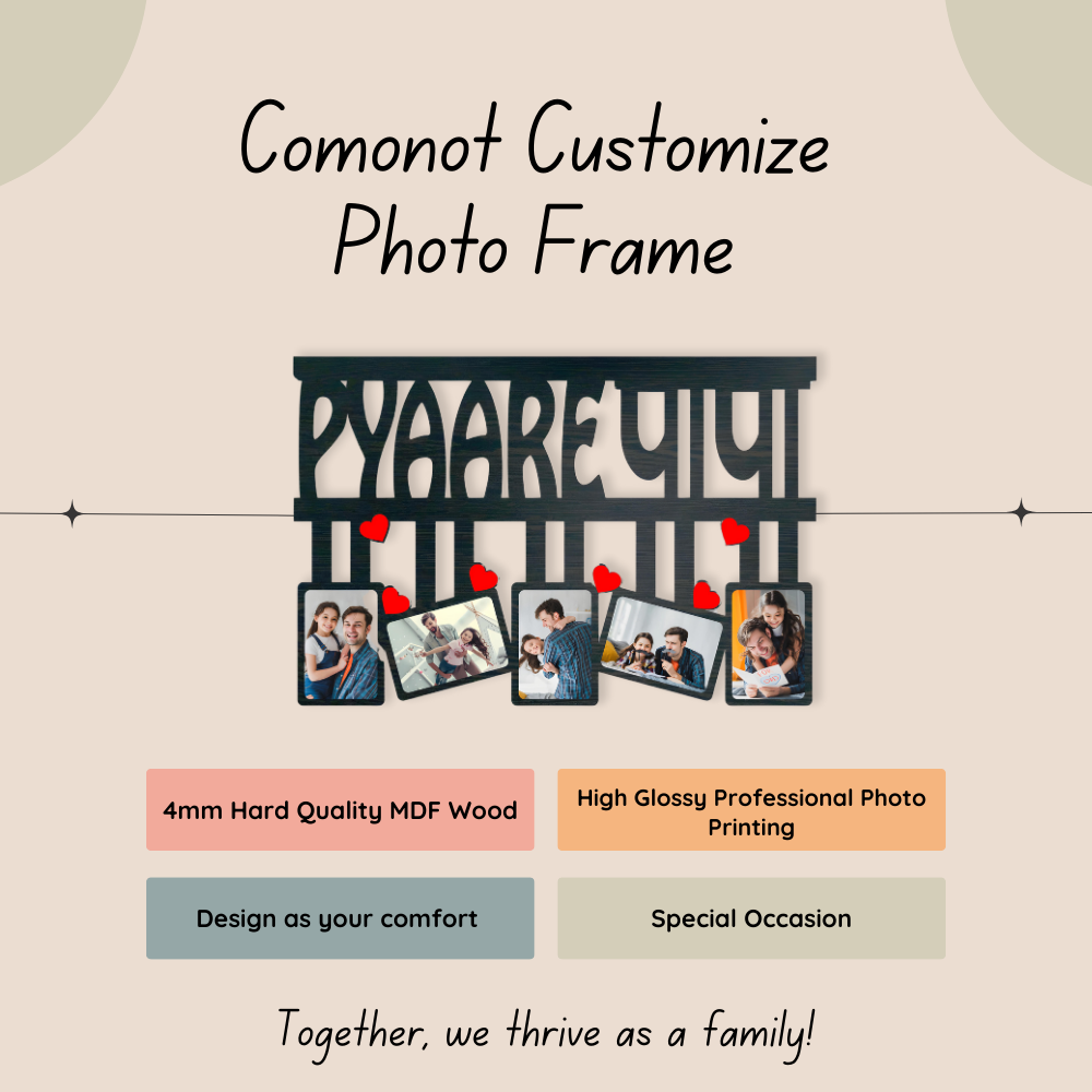 GiftShala Pyare Papa Customized Wooden Wall Photo Frame | Size 12*18 inch