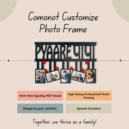 GiftShala Pyare Papa Customized Wooden Wall Photo Frame | Size 12*18 inch