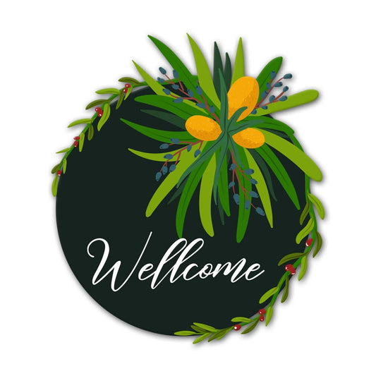 GiftShala Welcome To Family Personalised Wooden Wall Decor | Size 12*12 inch