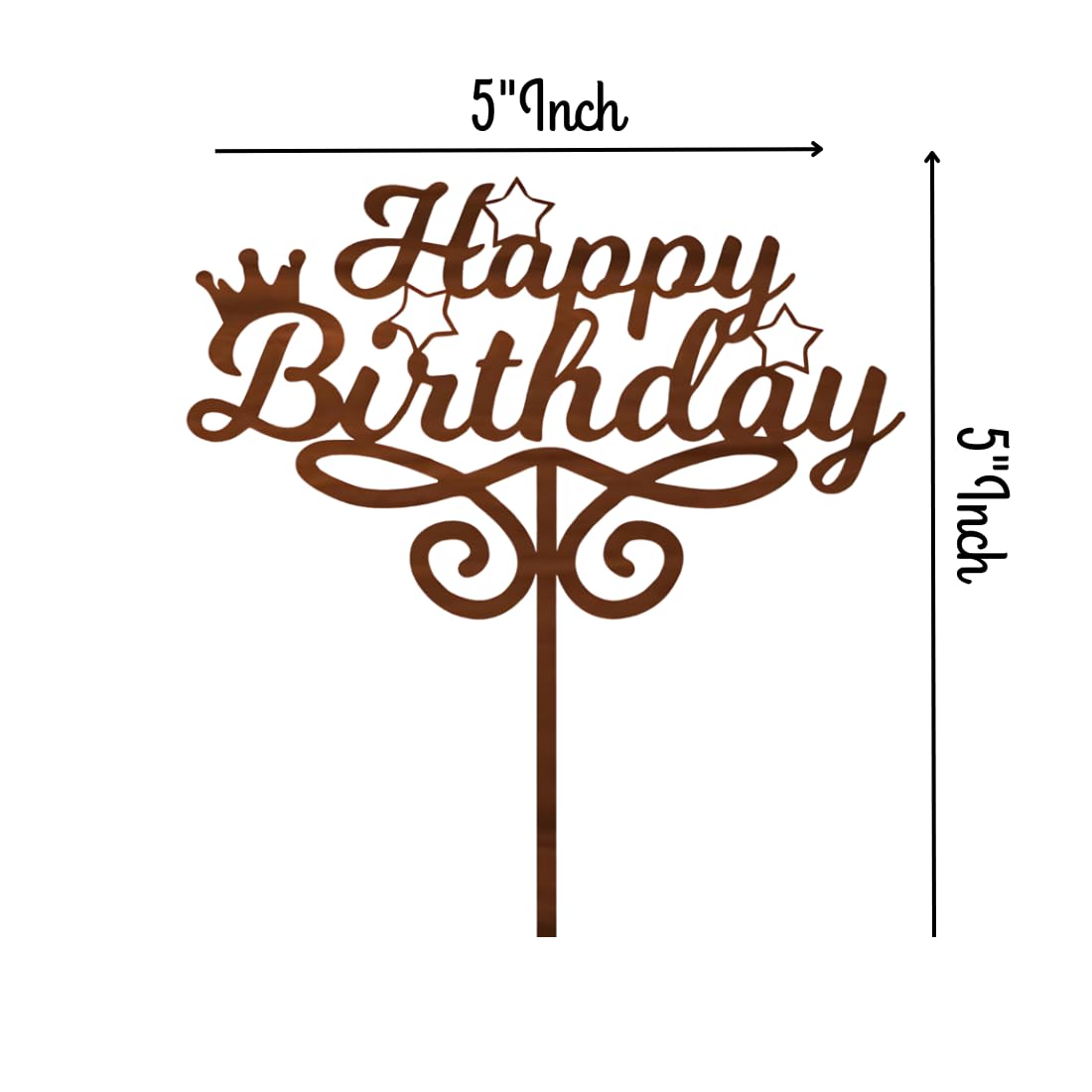 GiftShala Happy Birthday Wooden Cake Topper | Size 5*5 inch