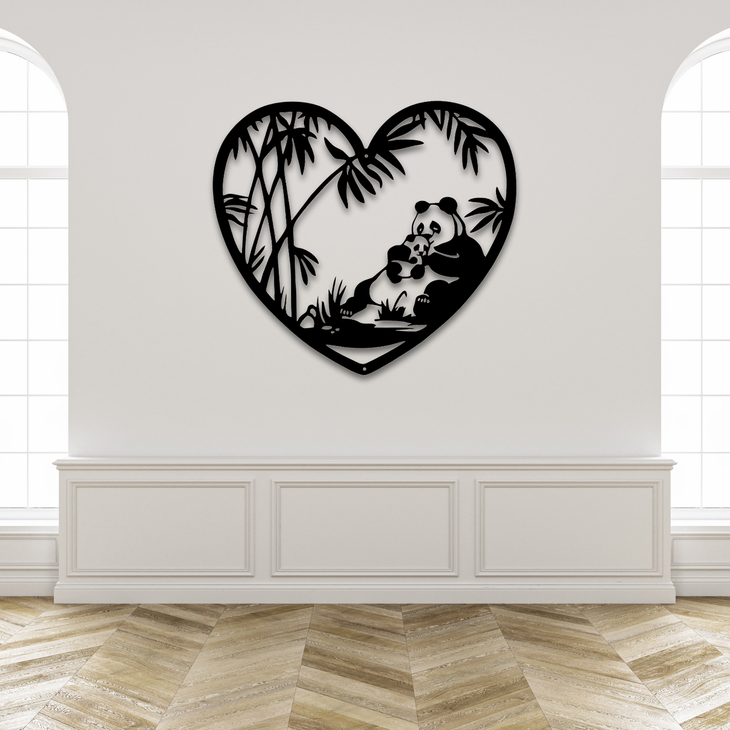 GiftShala Panda in Heart Wall Decor | Size 12*12 inch