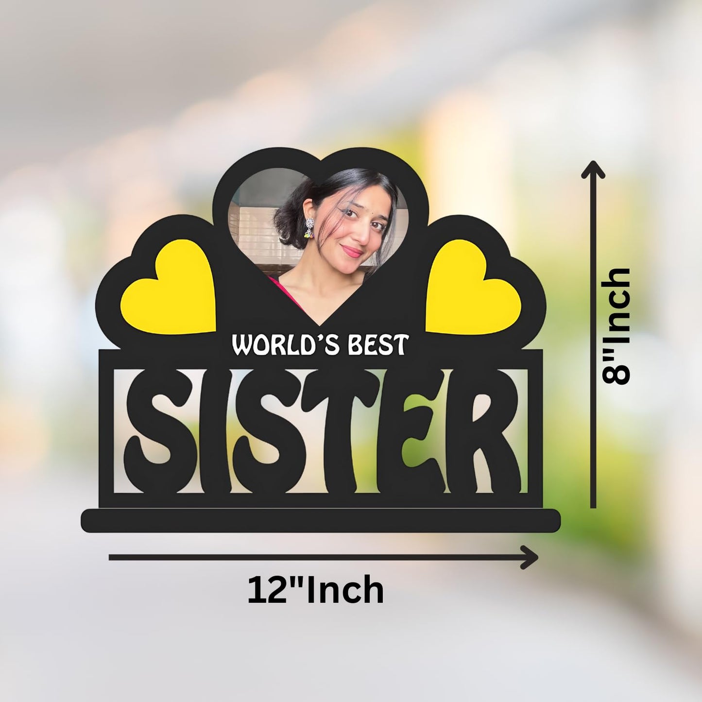 GiftShala Sister Personalized Wooden Table Top | Size 12*8 inch