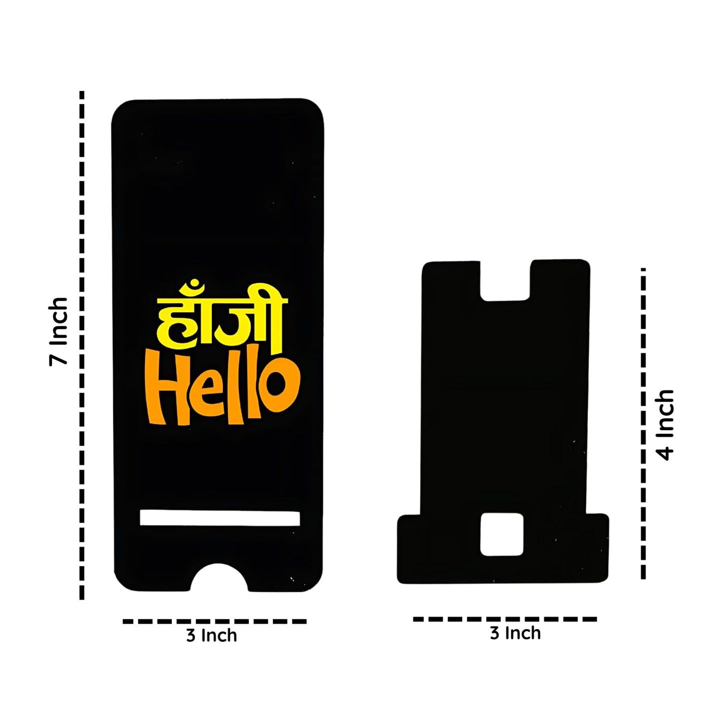 GiftShala Hello Printed Design Wooden Table Mount Mobile Stand | Size 7*3*4 inch