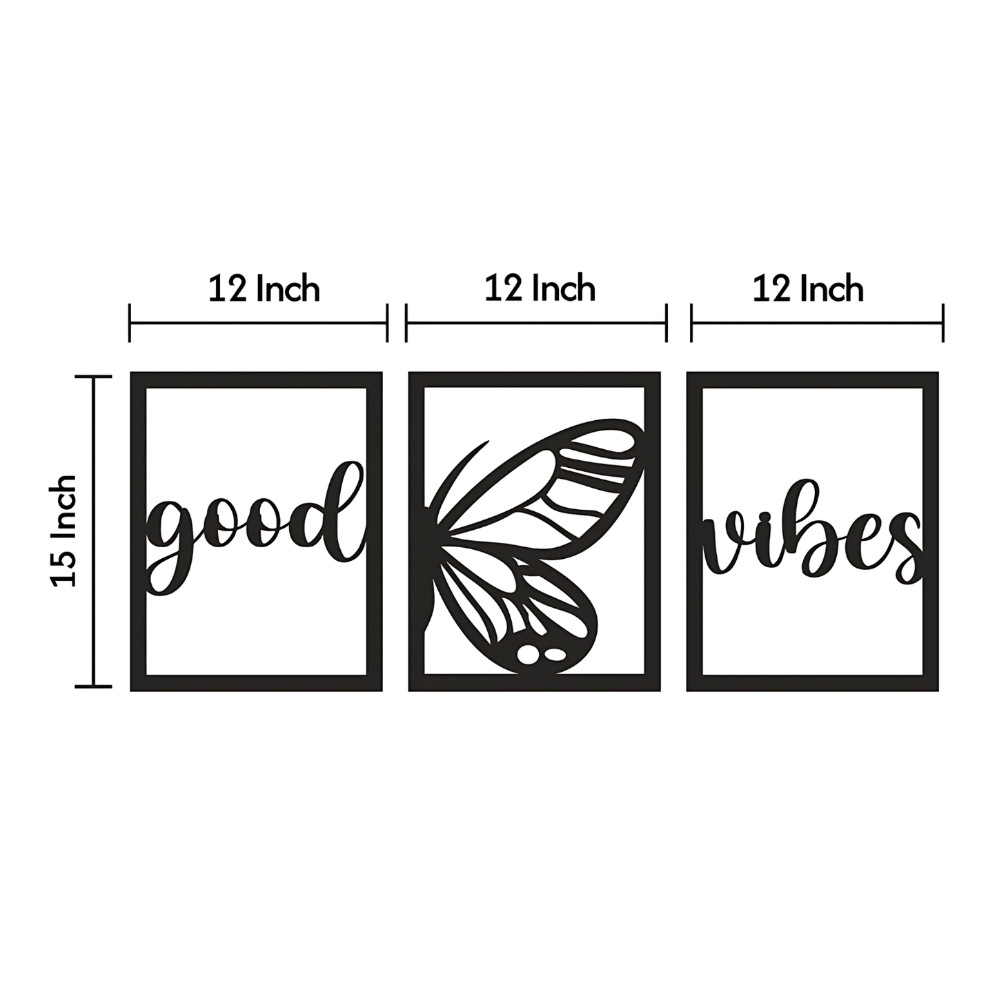 GiftShala Good Vibes Set of 3 Wall Decor | Size 12*12 inch each