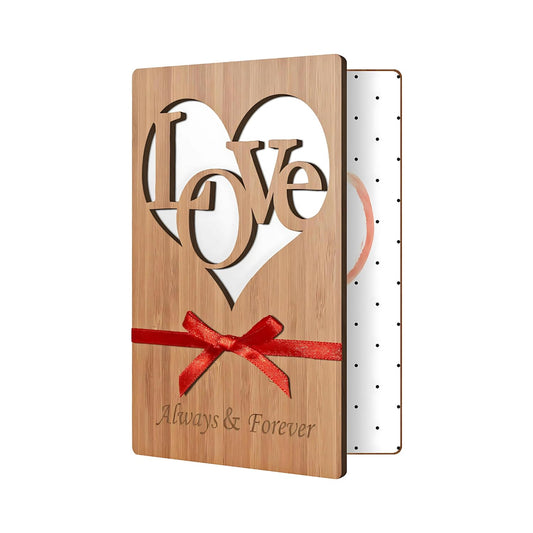 GiftShala Love & Anniversary Wooden Card | Size 6*4.2 Inches