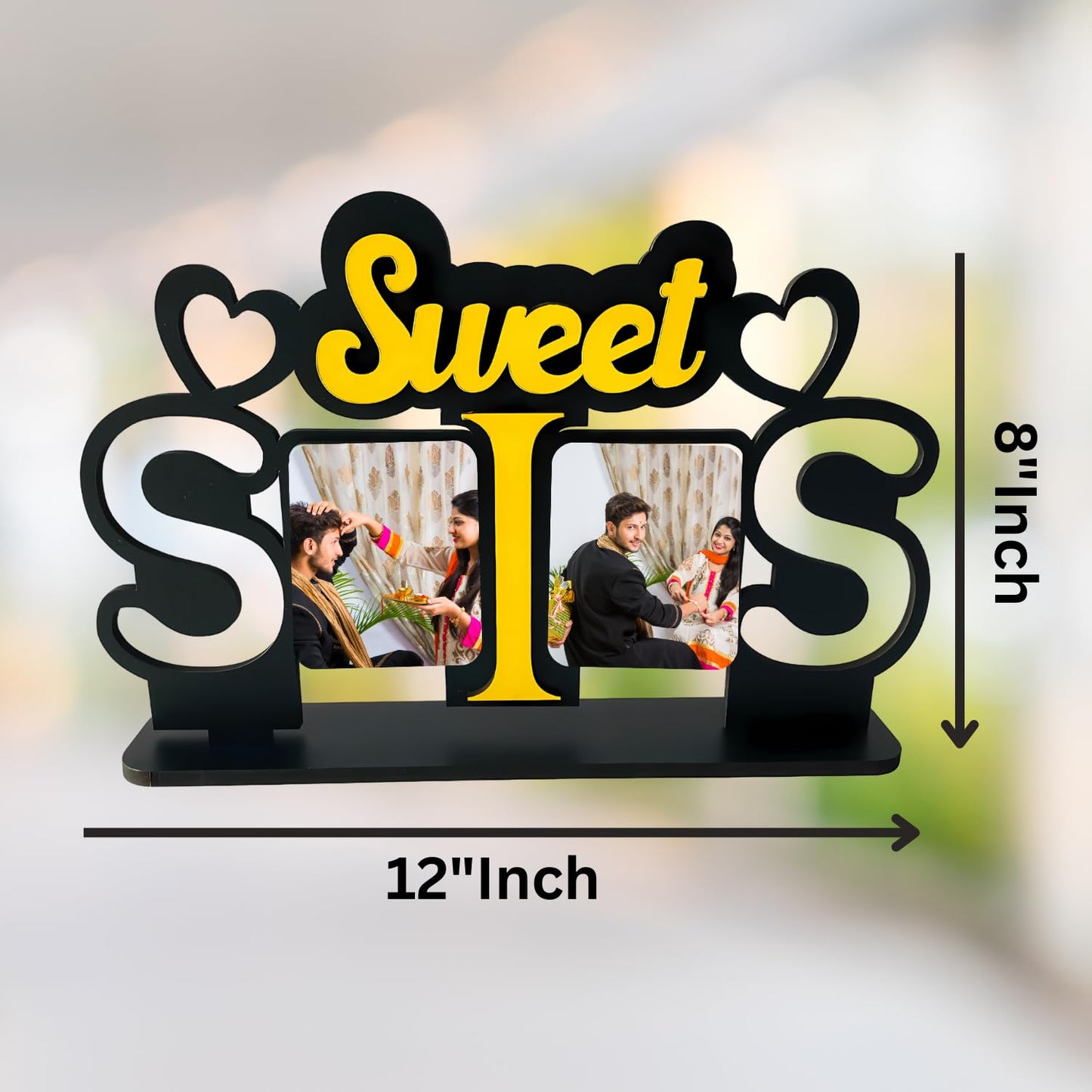 GiftShala Sweet Sis Personalised Wooden Table Top | Size 12*8 inch