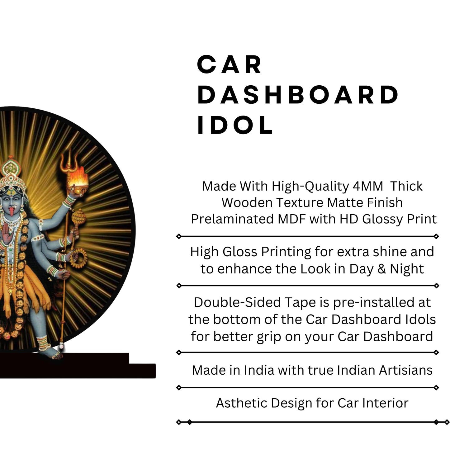 GiftShala Kali Mata Idol for Car Dashboard | Size 5 inch (approx)