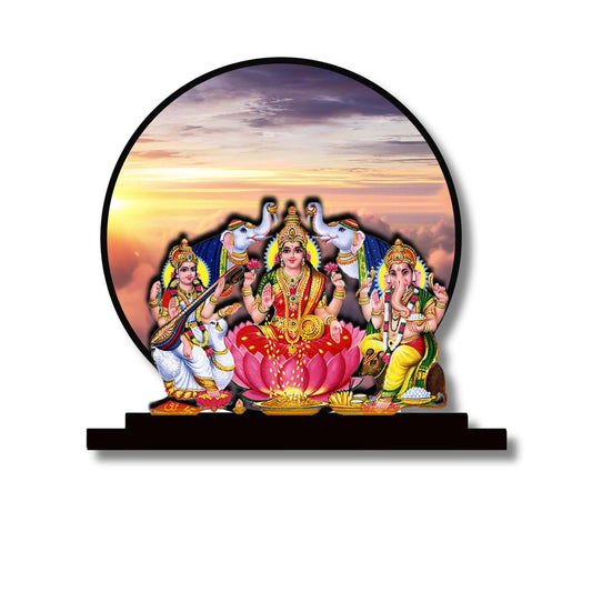 GiftShala Lakshmi Ganesh Saraswati Idol for Car Dashboard | Size 5 inch (approx)